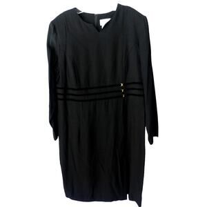 NWT Lady Carol Vintage Black Dress Size 18 Minimalist Special Occasion